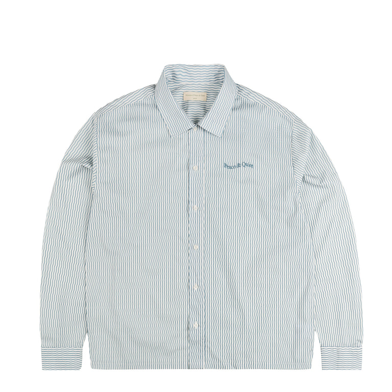 Museum of Peace & Quiet Wordmark Poplin Buttonup - XL / Blue