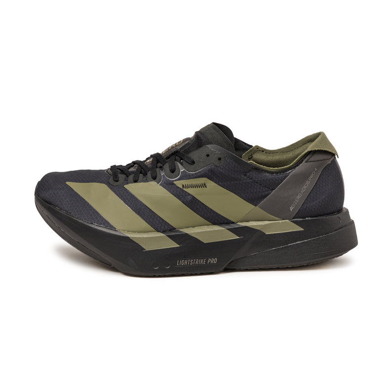 Adidas Adizero Adios Pro 4 - 40 2/3 / Core Black / Focus Olive / Charcoal