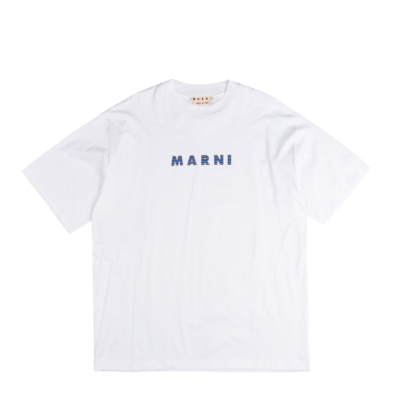 Marni Printed Stripes Logo T-Shirt - 48 / Lily White