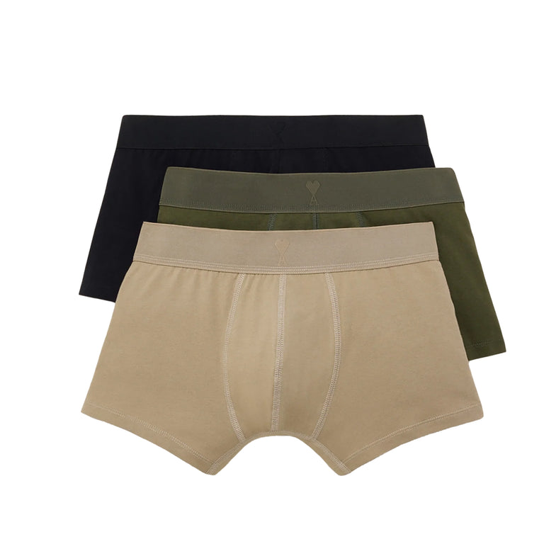 AMI Paris Bicolor Boxer 3-Pack (Anthracite / Bronze / Ivory)