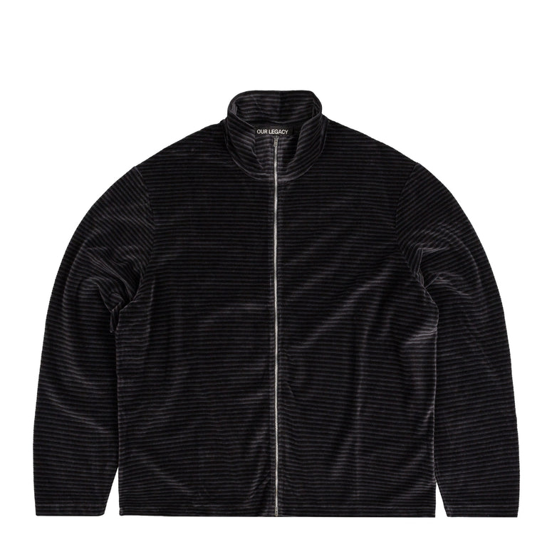 Our Legacy Shrunken Fullzip Polo - 54 / Phantom Stripe Velour
