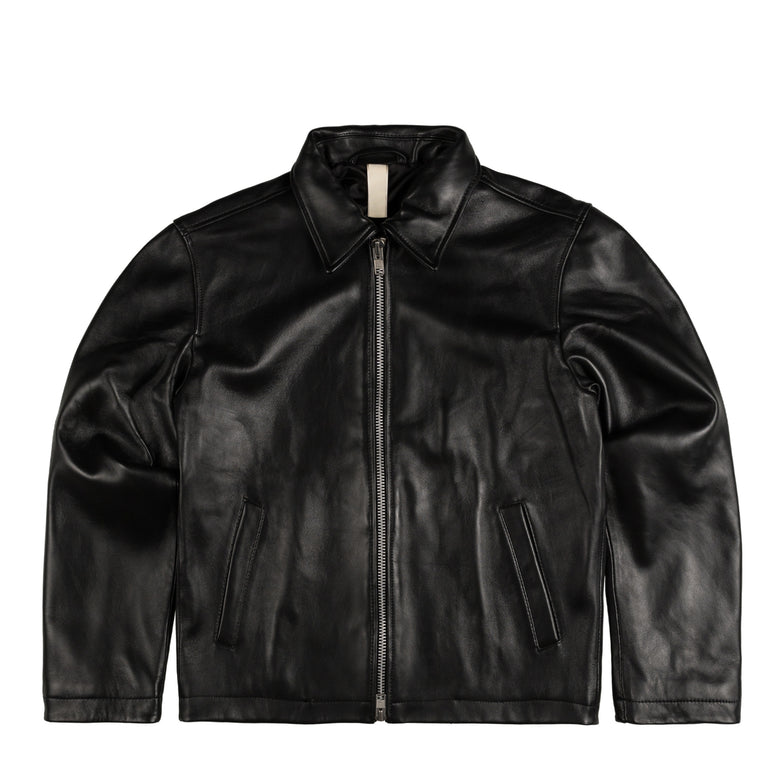 Sunflower Short Leather Jacket - 52 / Black Shine
