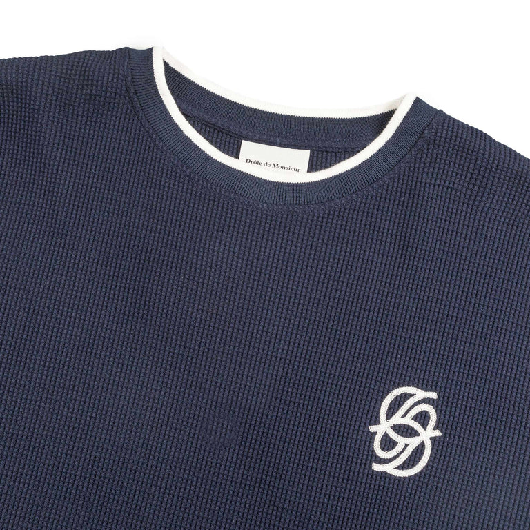 Drole de Monsieur Le T-Shirt Waffle (Navy)