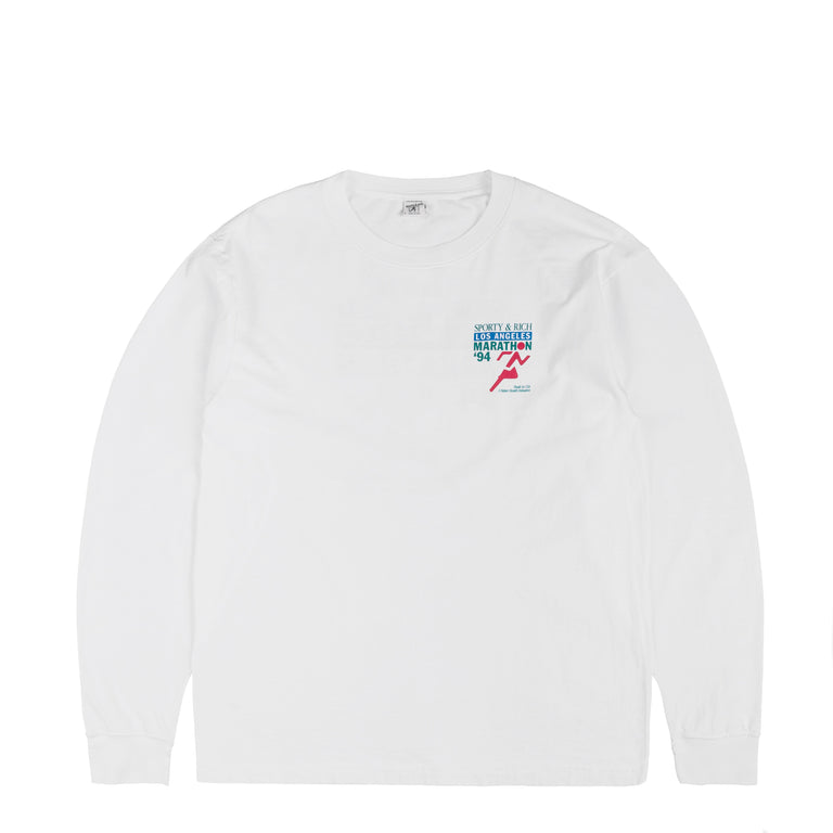 Sporty & Rich LA Marathon Longsleeve Tee - XXL / White