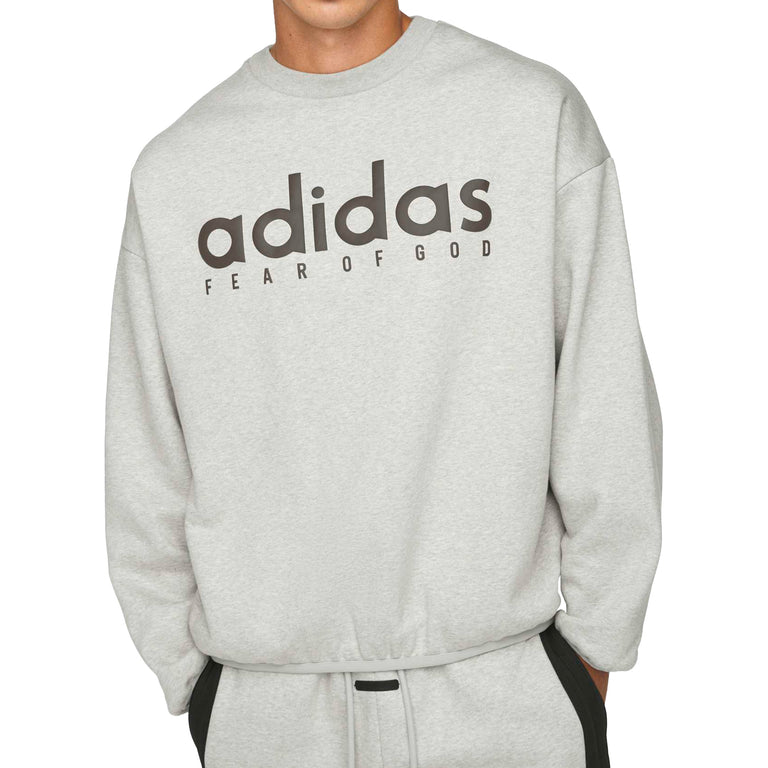 Adidas x Fear Of God Athletics Heather Fleece Crewneck (Medium Grey Heather)