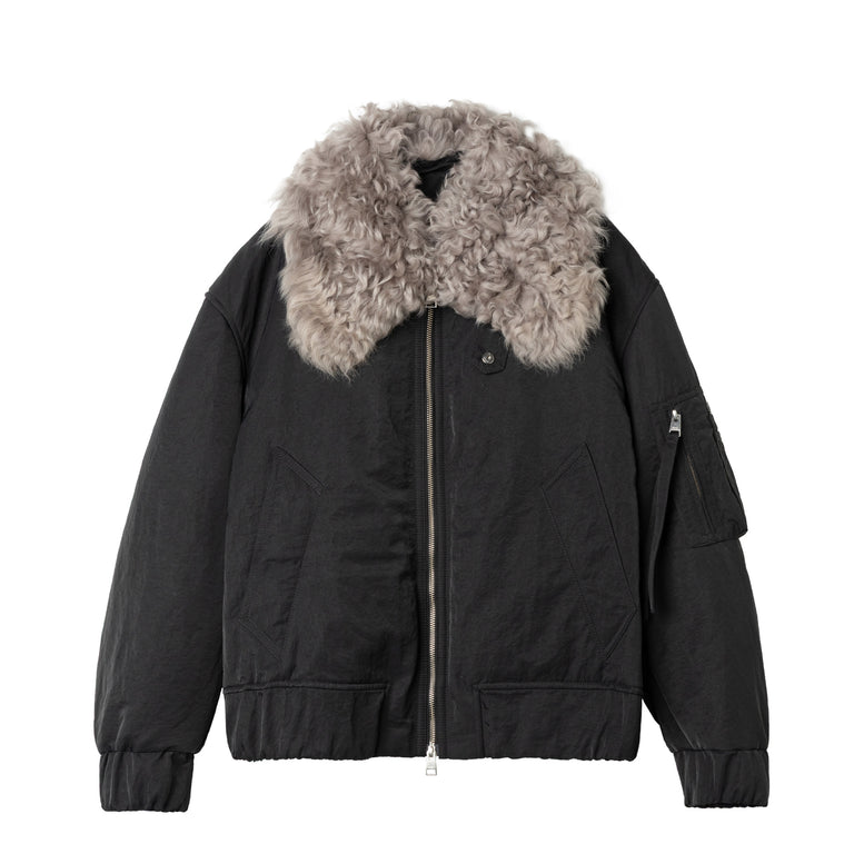 AMI Paris Padded Bomber Jacket - XL / Anthracite
