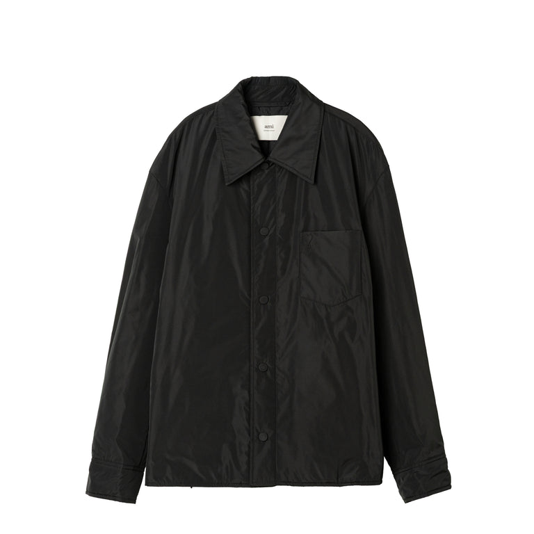 AMI Paris Padded Ami De Coeur Overshirt - XL / Black