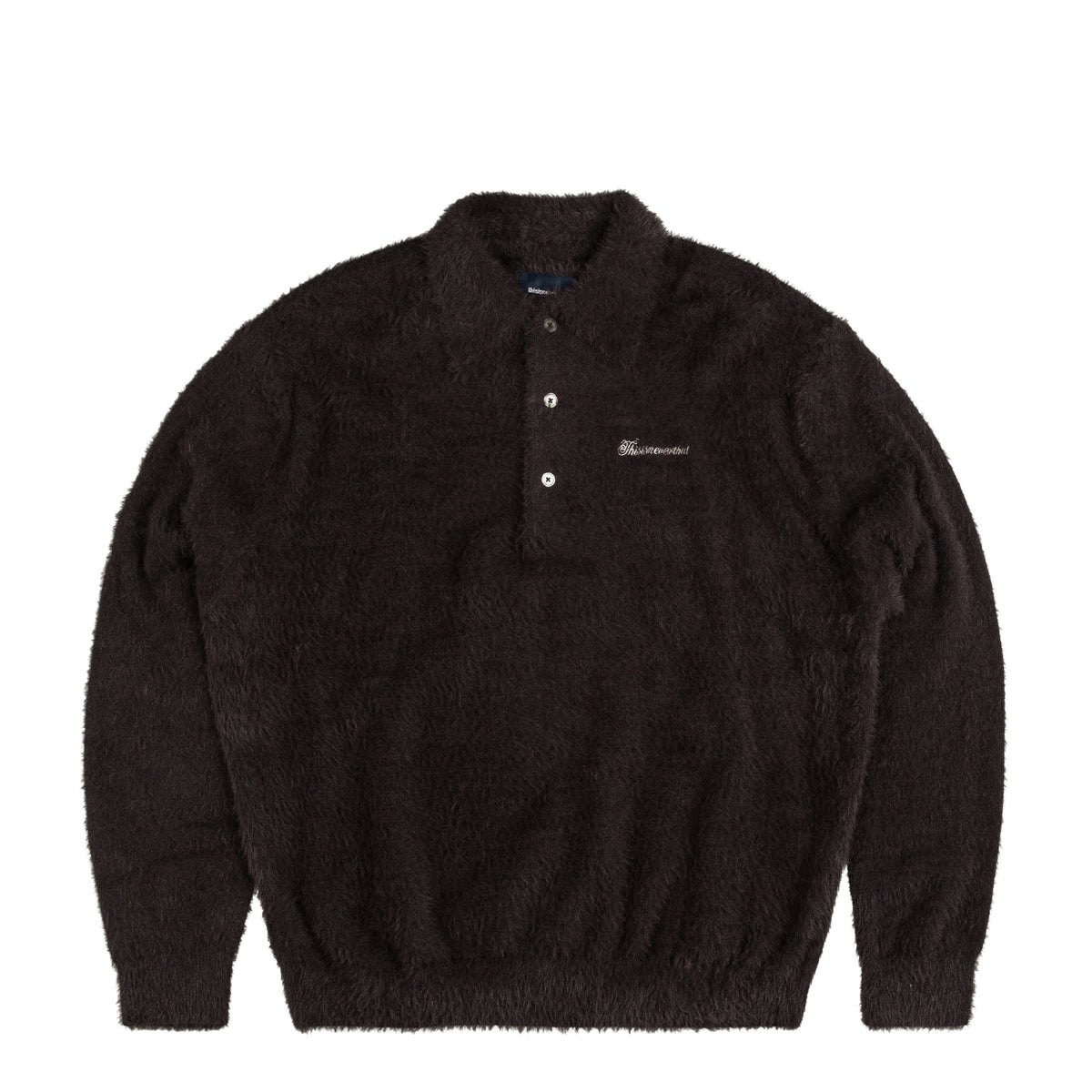 thisisneverthat セーター ニット SCT-Logo Shaggy Knit Polo