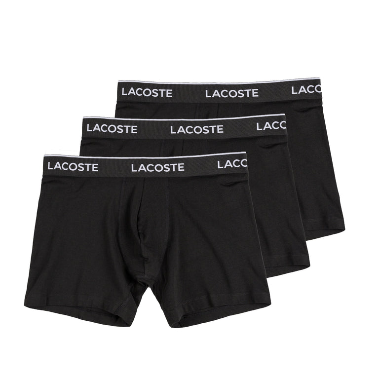 Lacoste 3-Pack Stretch Cotton Boxer Briefs - XL / Black