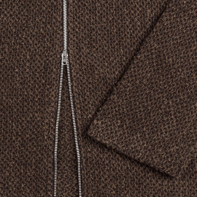 Our Legacy Shrunken Fullzip Polo (Brown Sparse Buckle Weave)