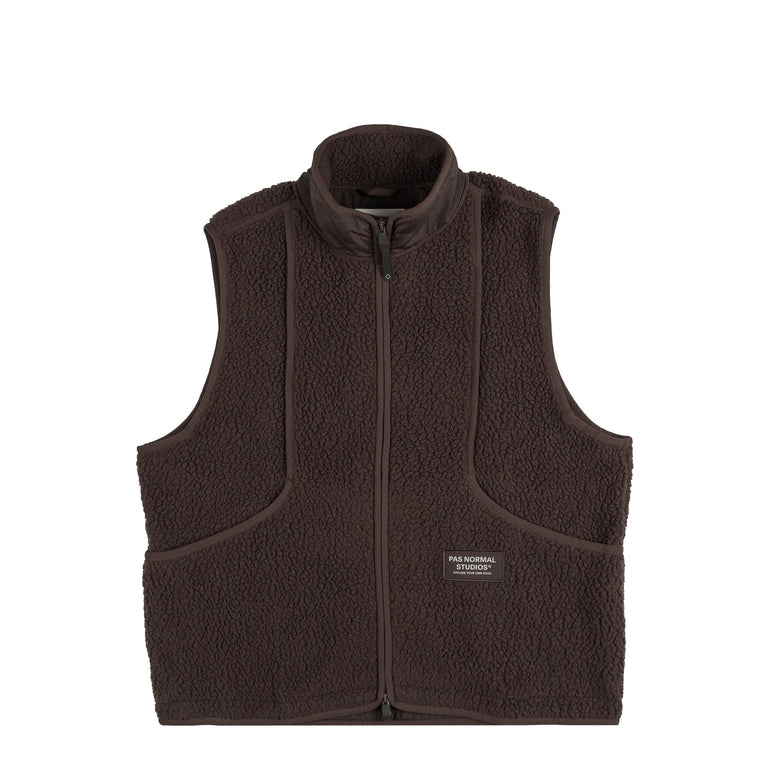 Pas Normal Studios Off-Race Pile Fleece Vest - XL / Light Brown
