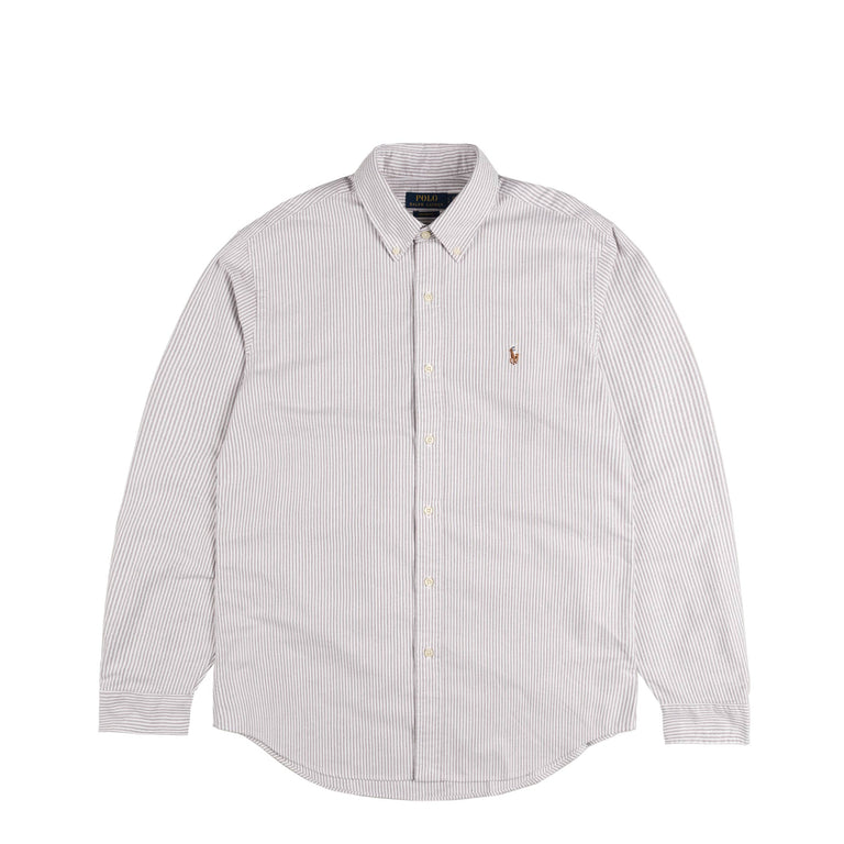 Polo Ralph Lauren Custom Fit Striped Oxford Shirt - XXL / Pale Russet / White
