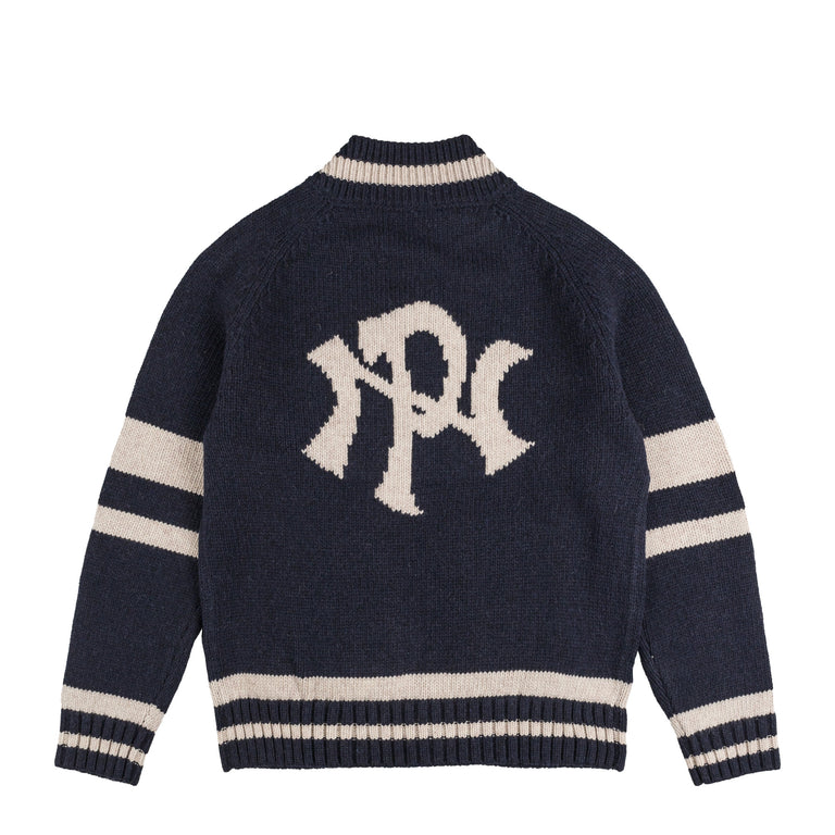No Problemo NYP Varsity Zip Thru Knit (Navy)