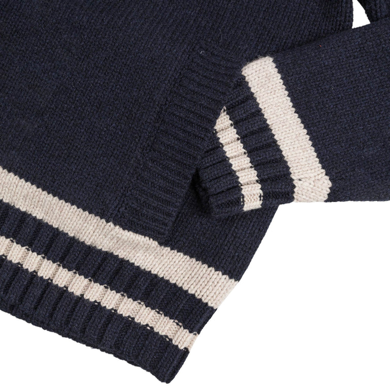 No Problemo NYP Varsity Zip Thru Knit (Navy)