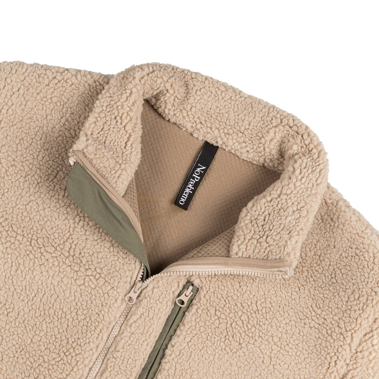 No Problemo Zip Through Fleece (Ecru)