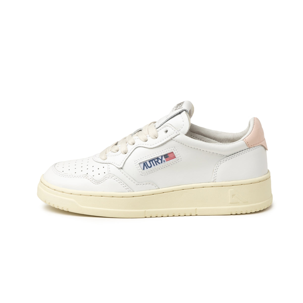 スニーカー Autry Autry Medalist Smooth Leather Sneakers Autry Medalist Low Sneakers In White Leather And Beige Suede