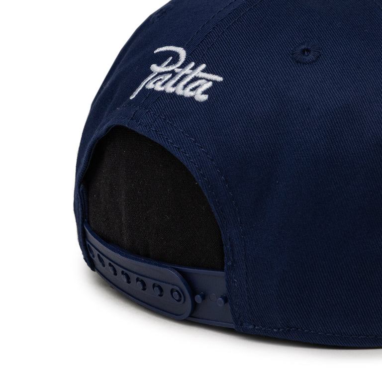 Patta Arc Logo Snapback Cap (Black / Estate Blue / Estate Blue)