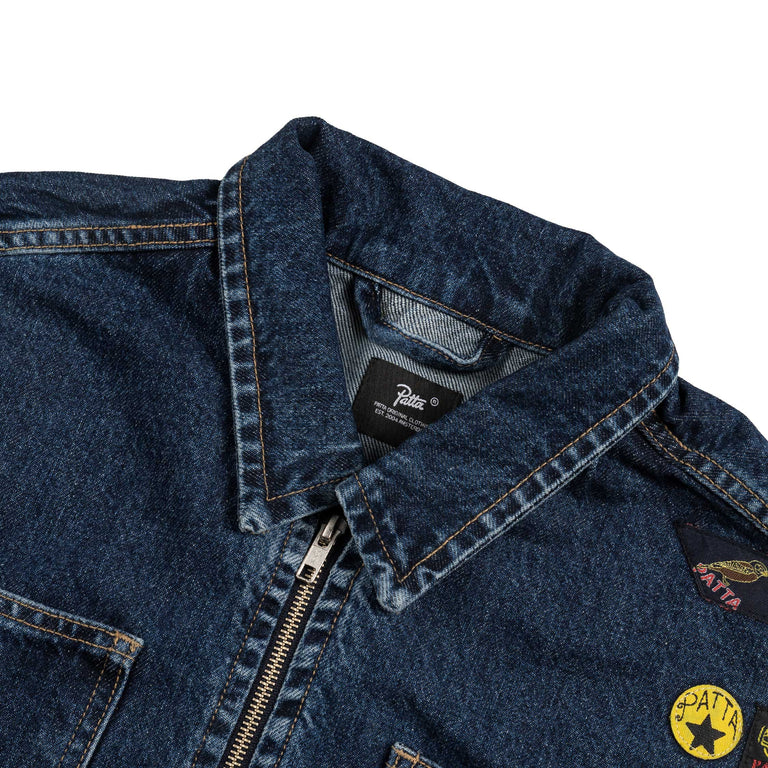 Patta Whole Lotta Labels Denim Jacket (Light Blue Denim)