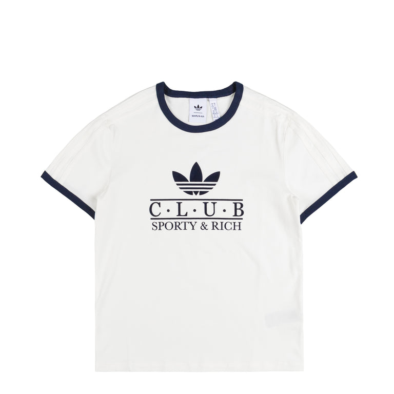 Adidas x Sporty & Rich Wmns T-Shirt - L / Core White / Night Navy