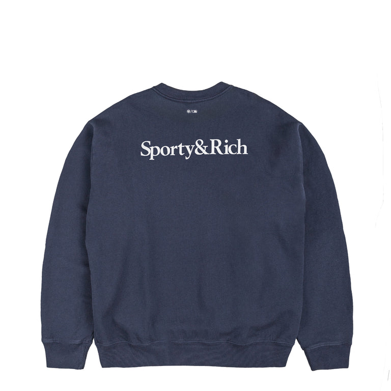 Sporty & Rich x New York Yankees Serif Crewneck (Dark Navy)
