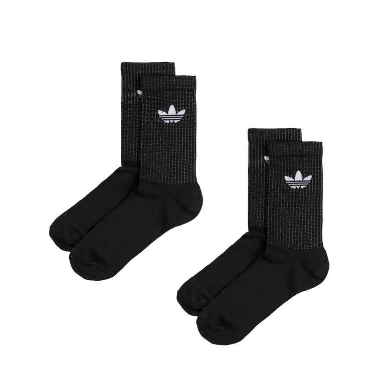 Adidas Reflective Crew Socks 2 Pairs - XL / Black / Reflective Silver