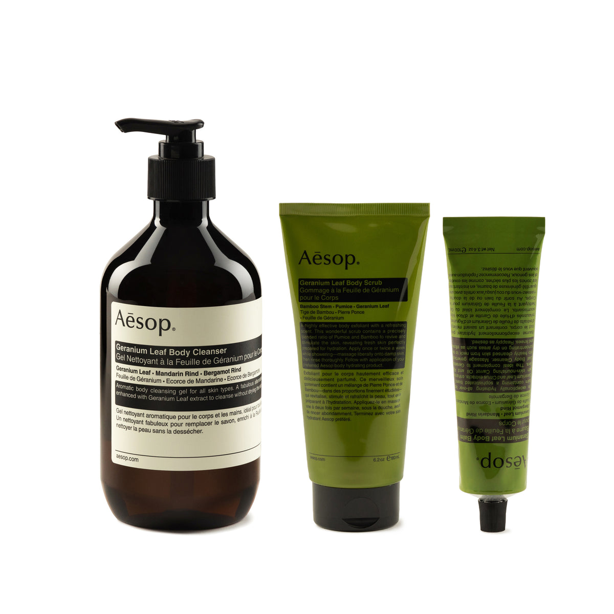 Aesop Geranium Leaf Body Care Set スクリーン2 Aesop Screen 2 - Geranium Body Trio | Accessoires » Buy
