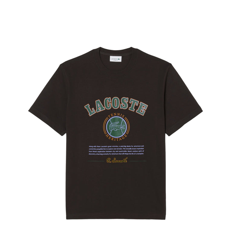Lacoste Print Cotton T-Shirt (Brown)