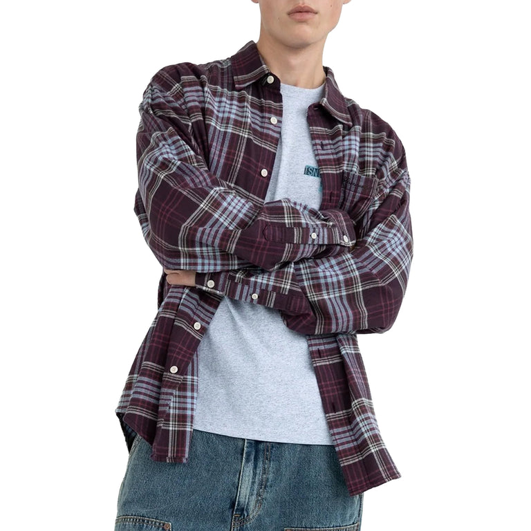 thisisneverthat Flannel Check Shirt (Burgundy)