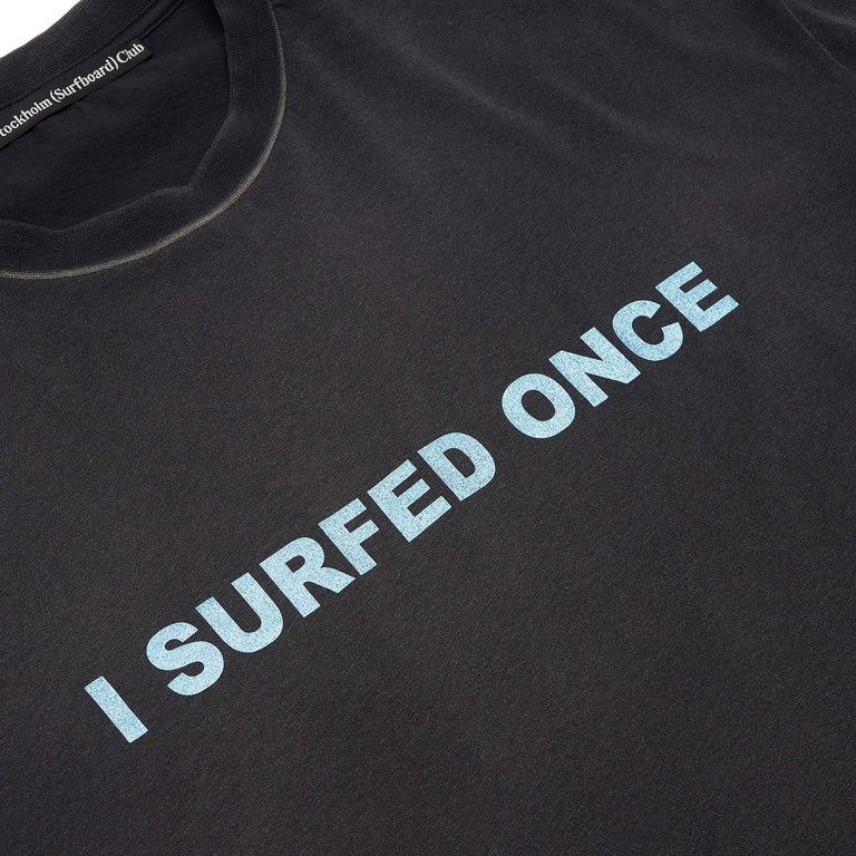 Stockholm Surfboard Club Glitter Printed T-Shirt (Black)