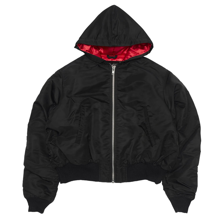 Stockholm Surfboard Club Hooded Bomber Jacket (Black)