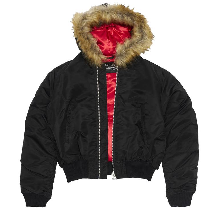 Stockholm Surfboard Club Hooded Bomber Jacket (Black)