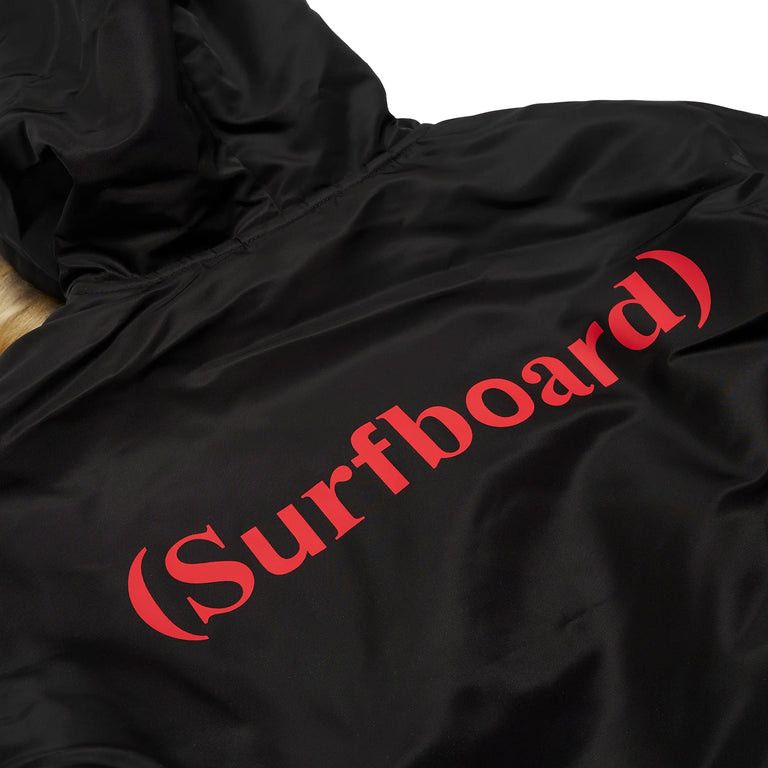 Stockholm Surfboard Club Hooded Bomber Jacket (Black)
