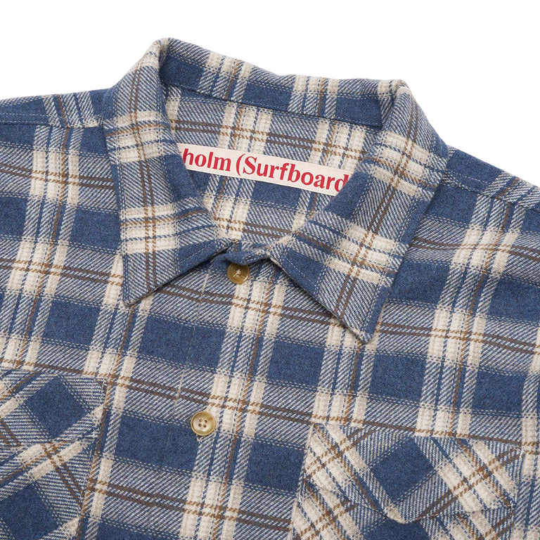 Stockholm Surfboard Club Club Flannel Overshirtt (Blue Check)