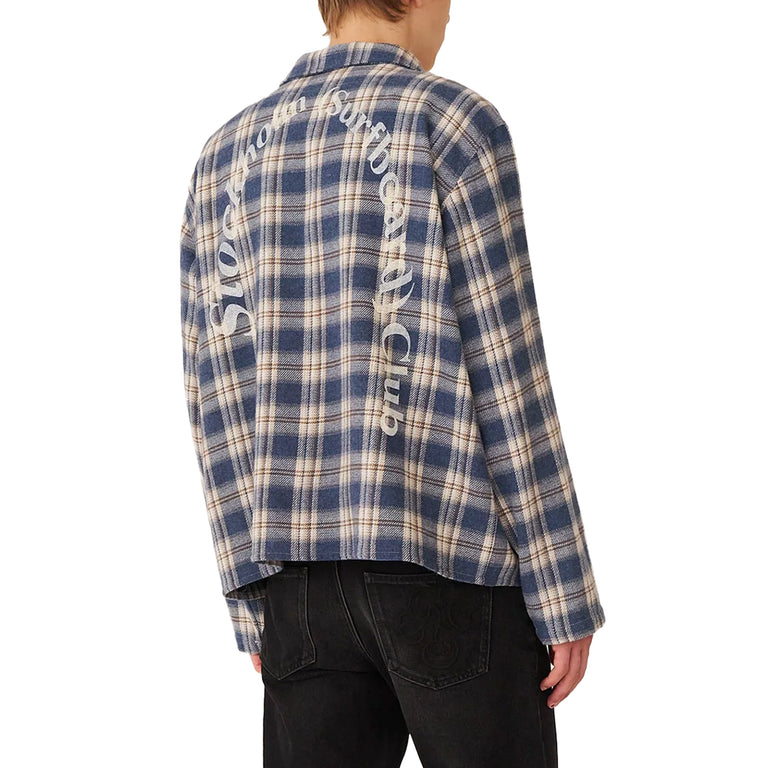 Stockholm Surfboard Club Club Flannel Overshirtt (Blue Check)