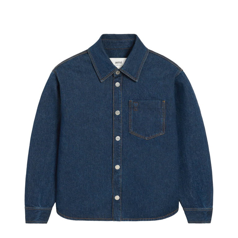 AMI Paris Ami De Coeur Overshirt - XL / Indigo