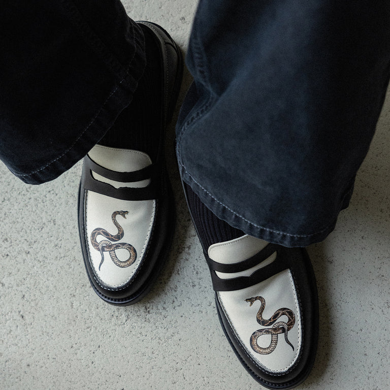 Duke + Dexter Wilde Penny Loafer onfeet