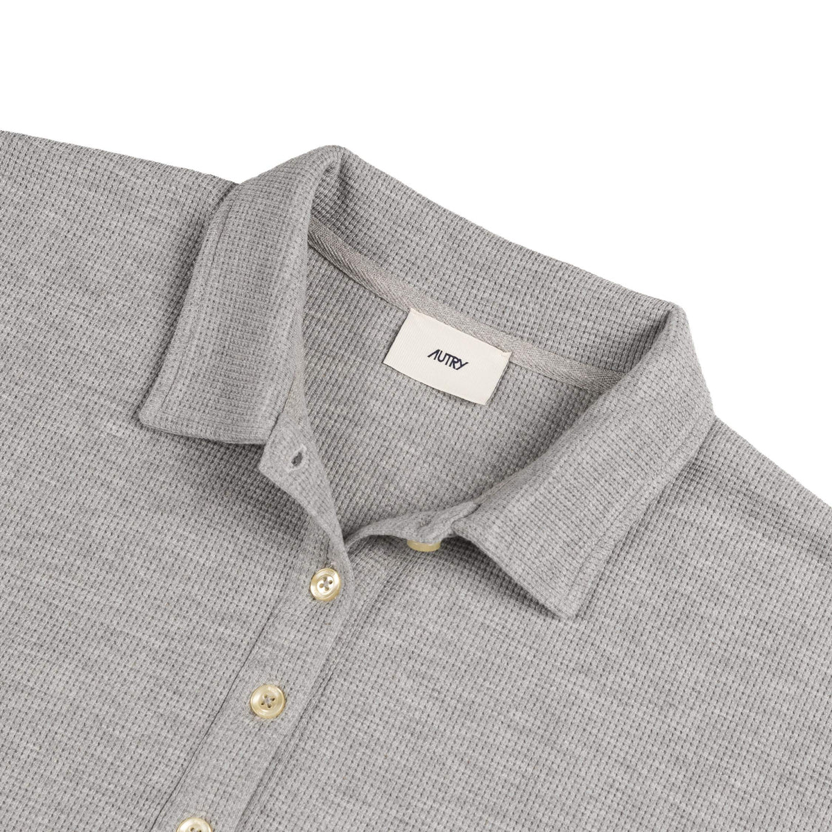 Autry Tonal Logo Waffle Long-Sleeve Polo Apparel » Buy online now! - Main Image