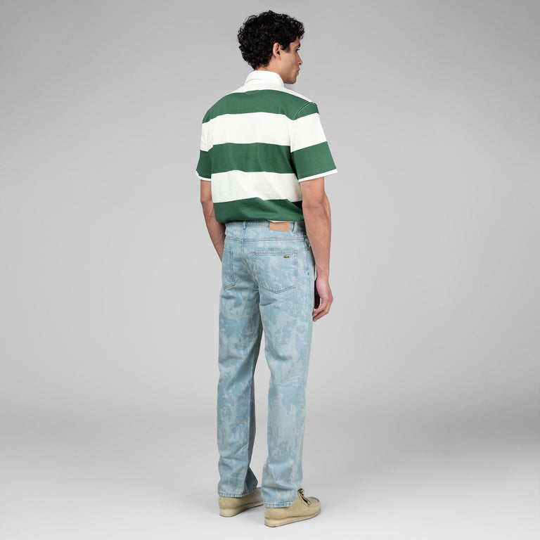 Lacoste Straight Leg Print Motif Denim Jeans