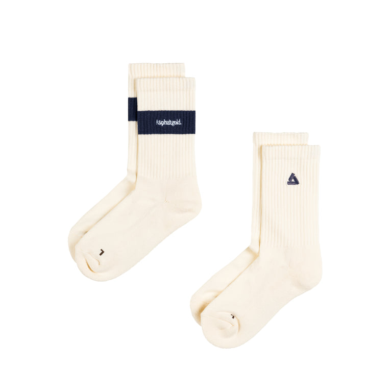Asphaltgold 2-Pack Crew Socks (Off White / Iron)