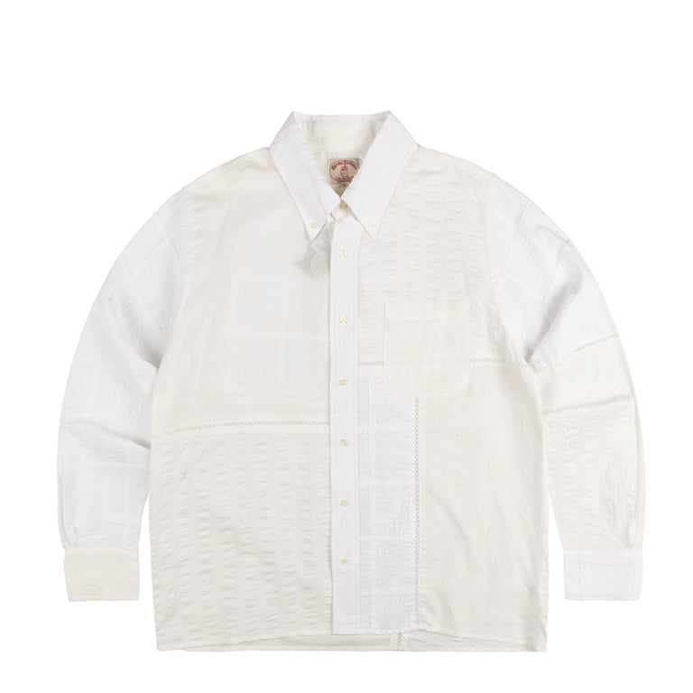 Brain Dead x Brooks Brothers Patchwork Oxford Button Up - L / White / Multi