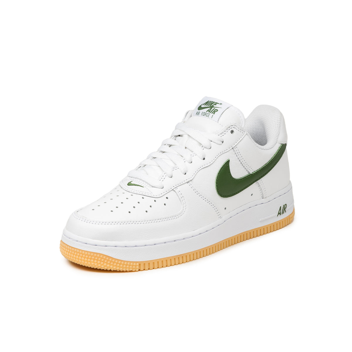 Nike AIR FORCE 1 LOW RETRO Green/White - WHITE/FOREST GREEN-GUM YELLOW