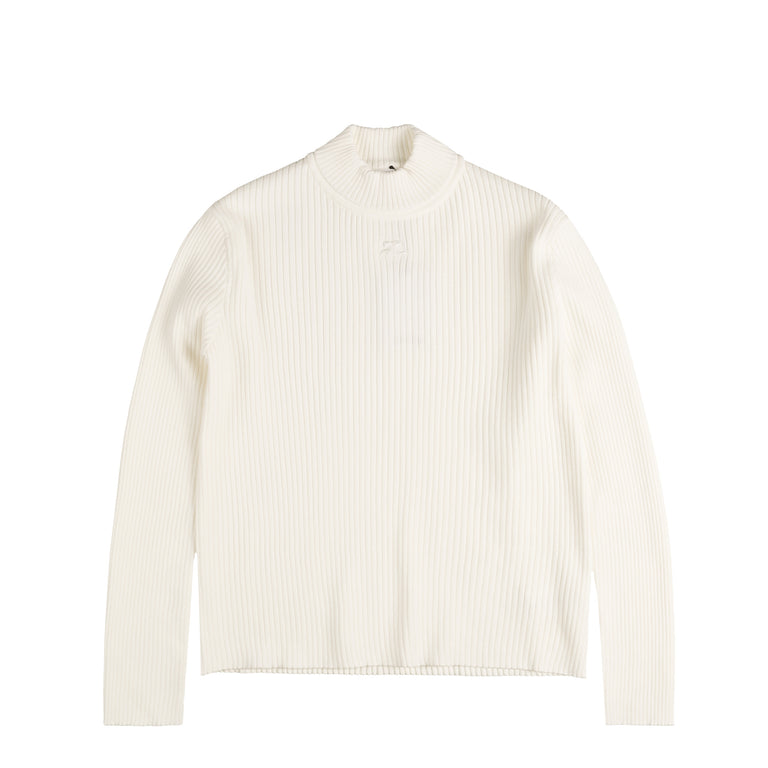 Courreges Reedition Rib Knit Mockneck Sweater - XL / Heritage White