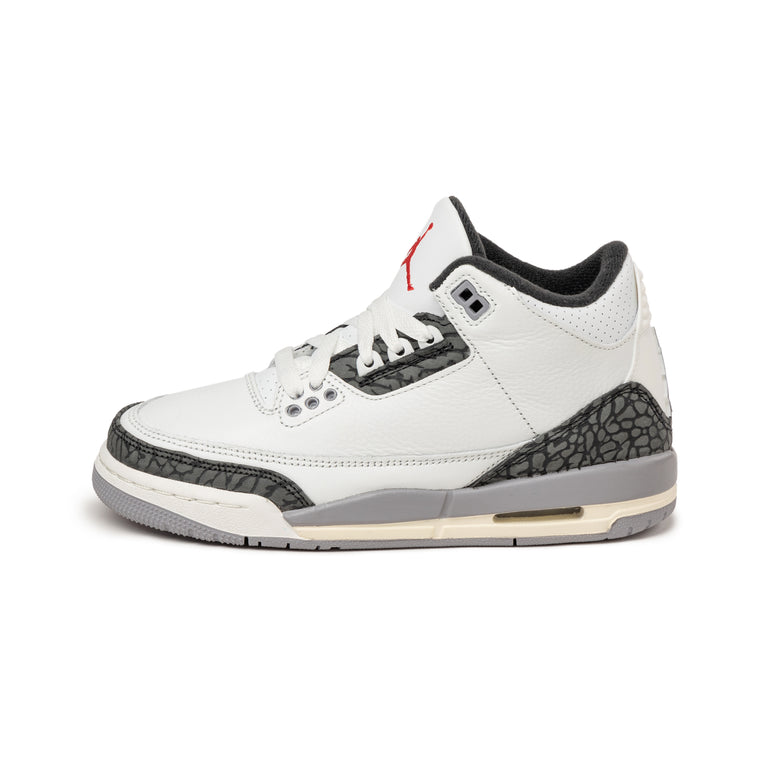 Nike Air Jordan 3 Retro *Cement Grey* *GS* - 40 / Summit White / Fire Red / Cement Grey / Black
