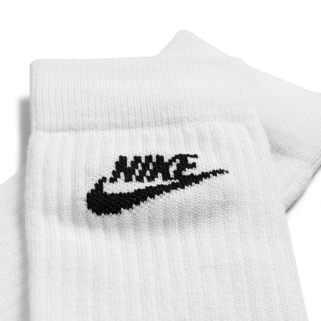 nike evry essential 3 pack socks in white