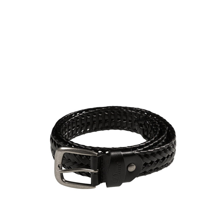Dime Braided Leather Belt - S/M / Black