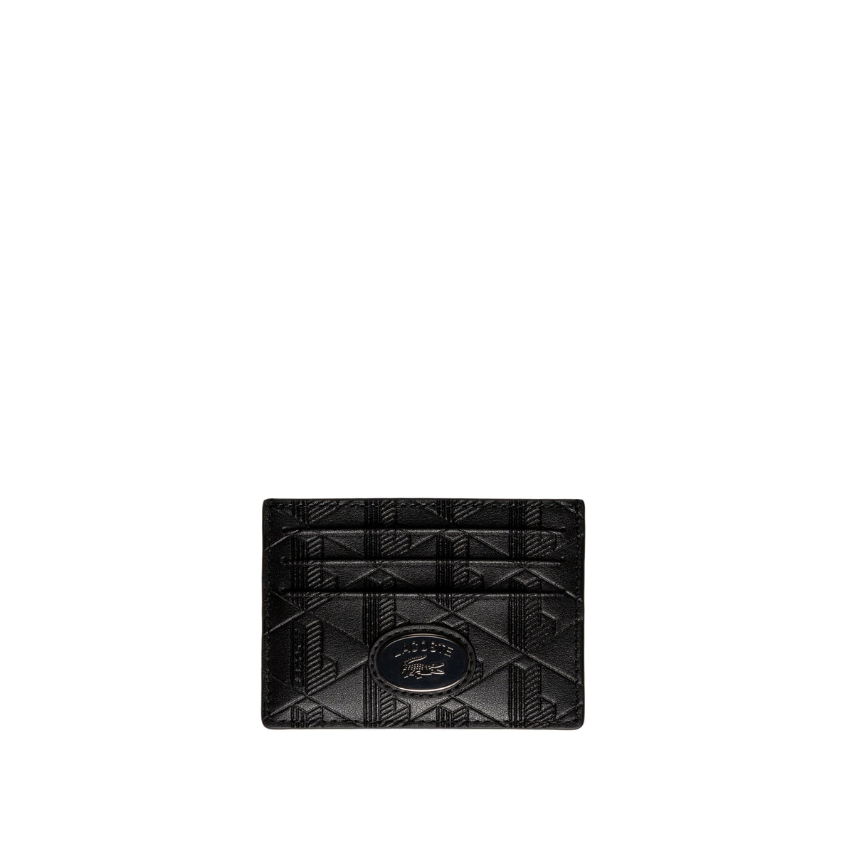 Lacoste Leather Monogram Print Card Holder