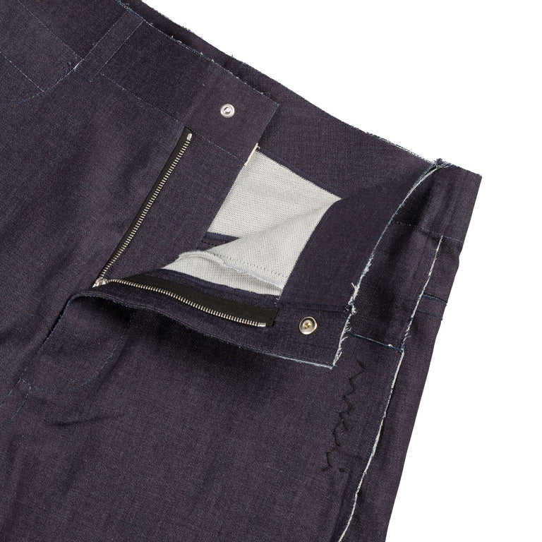 Marni Deep Blue Stretch Denim Trompe L'oeil Bermuda-Short