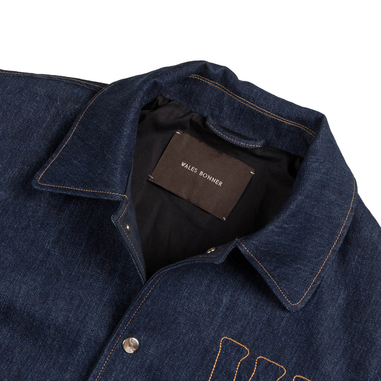 Wales Bonner Echo Denim Varsity Jacket