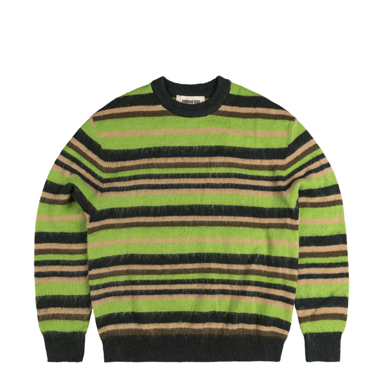 Metalwood Striped Mohair Knit Sweater
