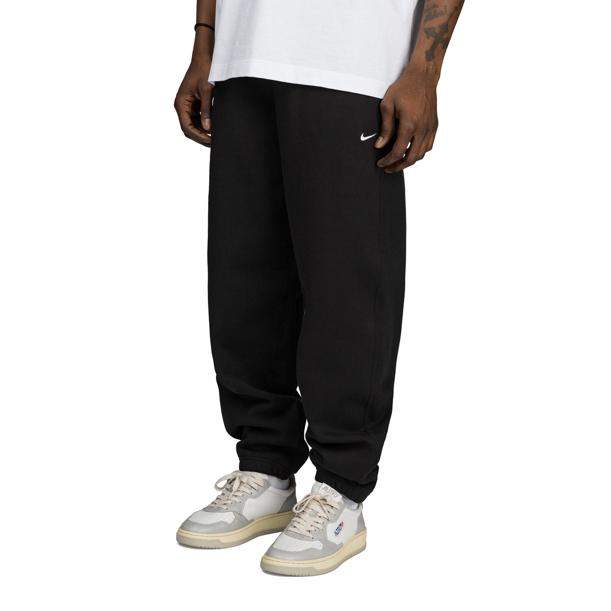 Nike white fleece pants best sale
